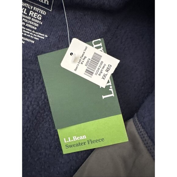 L.L. Bean Men's Sweater Fleece Vest Bright Navy Slightly Fitted Size XXL - Picture 4 of 5